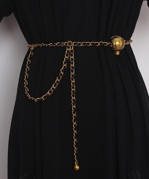 Kettengürtel Wild Retro Kleiner Goldener Ball Verstellbar