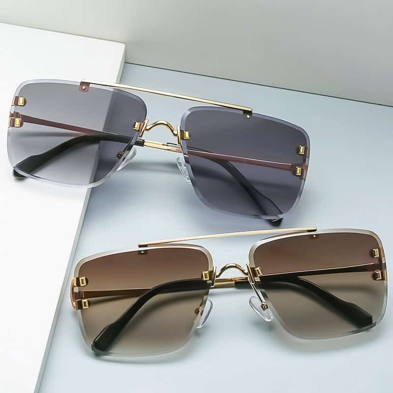 Damenmode Einfache Retro Quadratische Sonnenbrille