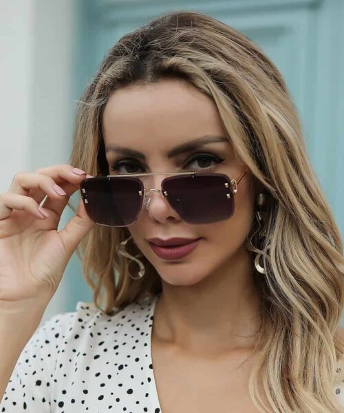 Damenmode Einfache Retro Quadratische Sonnenbrille