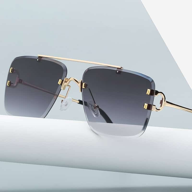 Damenmode Einfache Retro Quadratische Sonnenbrille
