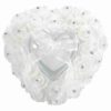 Herzförmige Eheringbox mit Rosen-Strass-Dekor