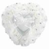 Herzförmige Eheringbox mit Rosen-Strass-Dekor