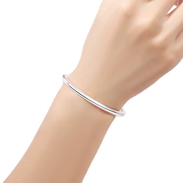 Glänzendes Armband aus reinem Silber 9999 mit rundem Stab für Damen