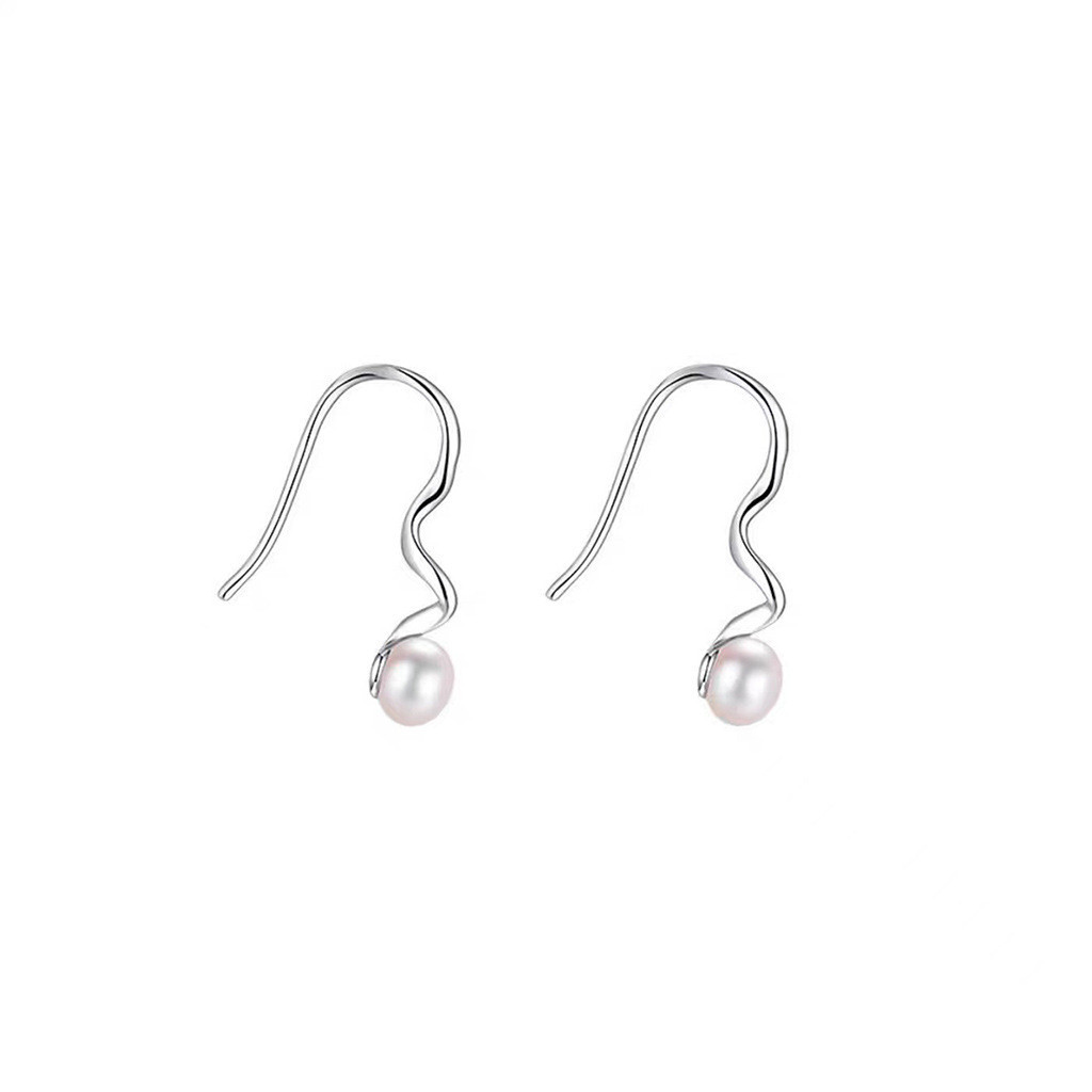 S925 Silber Spiralperlenohrringe für Damen