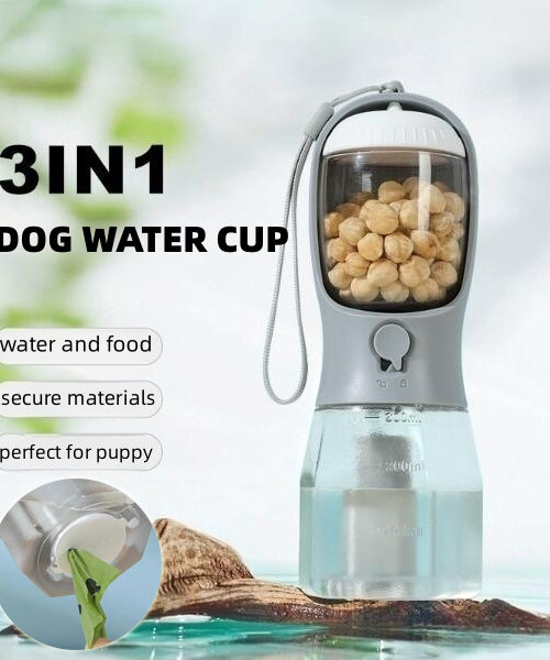 Hundewasserbecher Trinkfutter Müllbeutel Drei-in-Eins