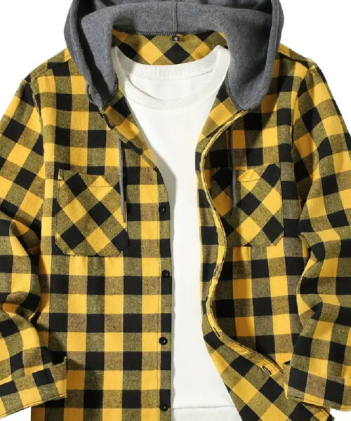 Herrenmode-Persönlichkeits-Plaid-Kapuzenhemd