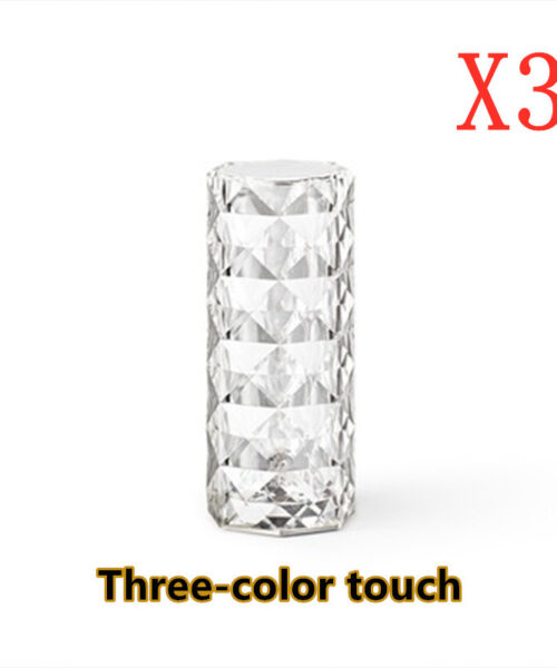 Nordic Crystal USB Tischlampe Touch Dimming Rose Projektor