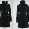 Wollmantel für Damen. Mittellanger einreihiger Wollmantel mit Gürtel