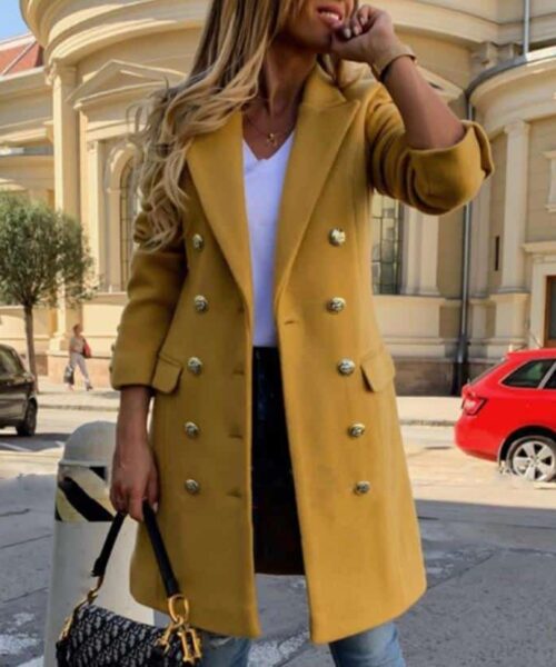 Wollreversjacke mit zweireihigem