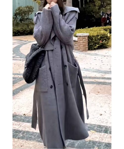 Pulloverjacke mit Strickjacke im lockeren Design-Stil
