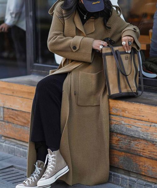 Pulloverjacke mit Strickjacke im lockeren Design-Stil