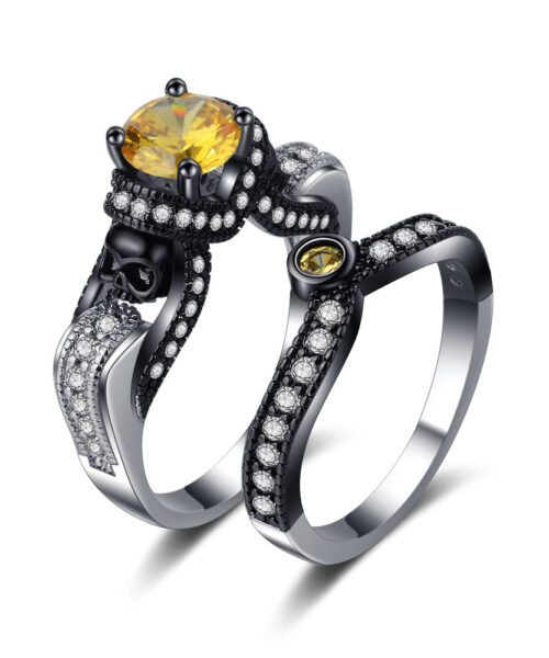 Personalisiertes Punk-Retro-Paarring-Set