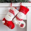 Großer rot-weiß gestrickter Weihnachtsstrumpf Weihnachtsmann