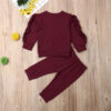Zweiteiliges Outfit mit Rüschenpullover und langen Ärmeln für Neugeborene