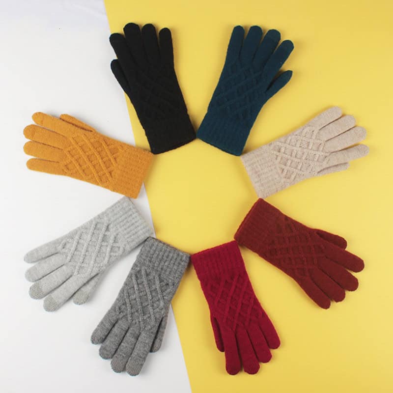 Wetterfeste Strickhandschuhe für Damen