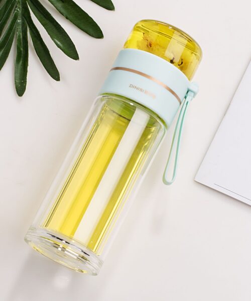 Glaswasserflasche mit Tee-Ei-Filter