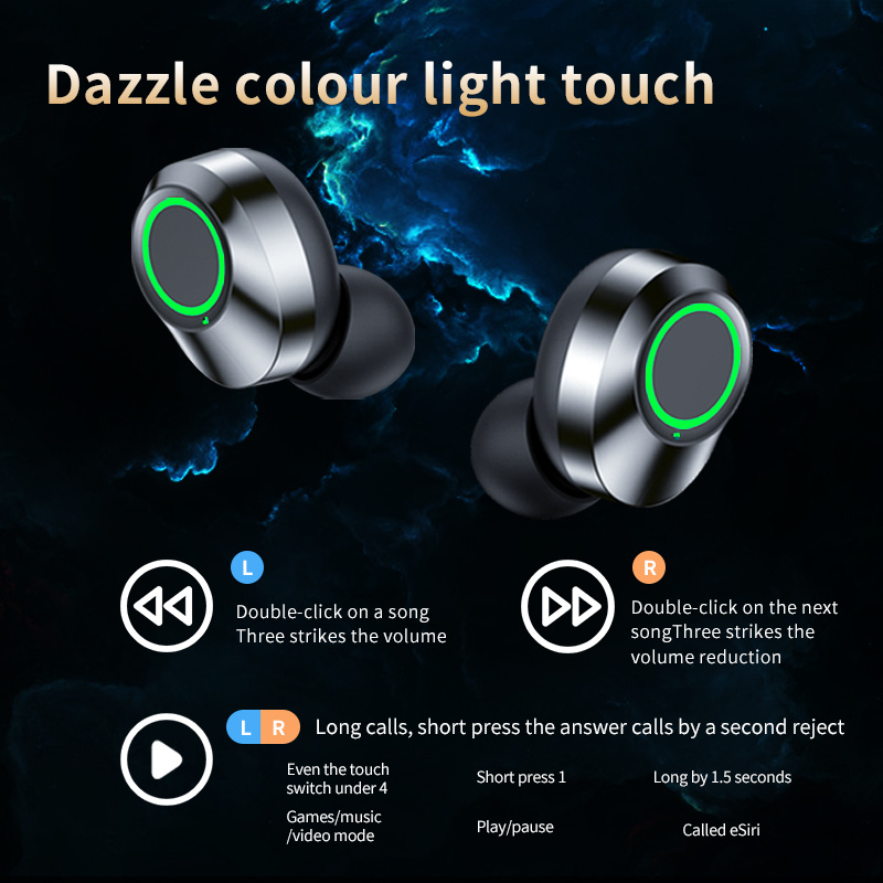Kabelloses Bluetooth-Headset mit Smart Display und Licht