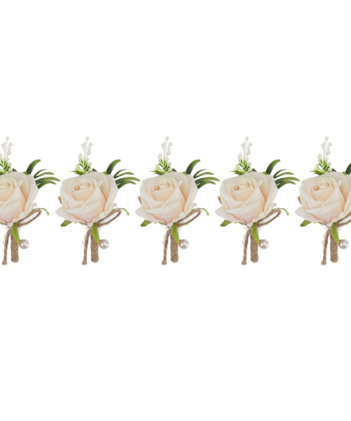 5 Stück künstliche Ansteckblume für Hochzeit