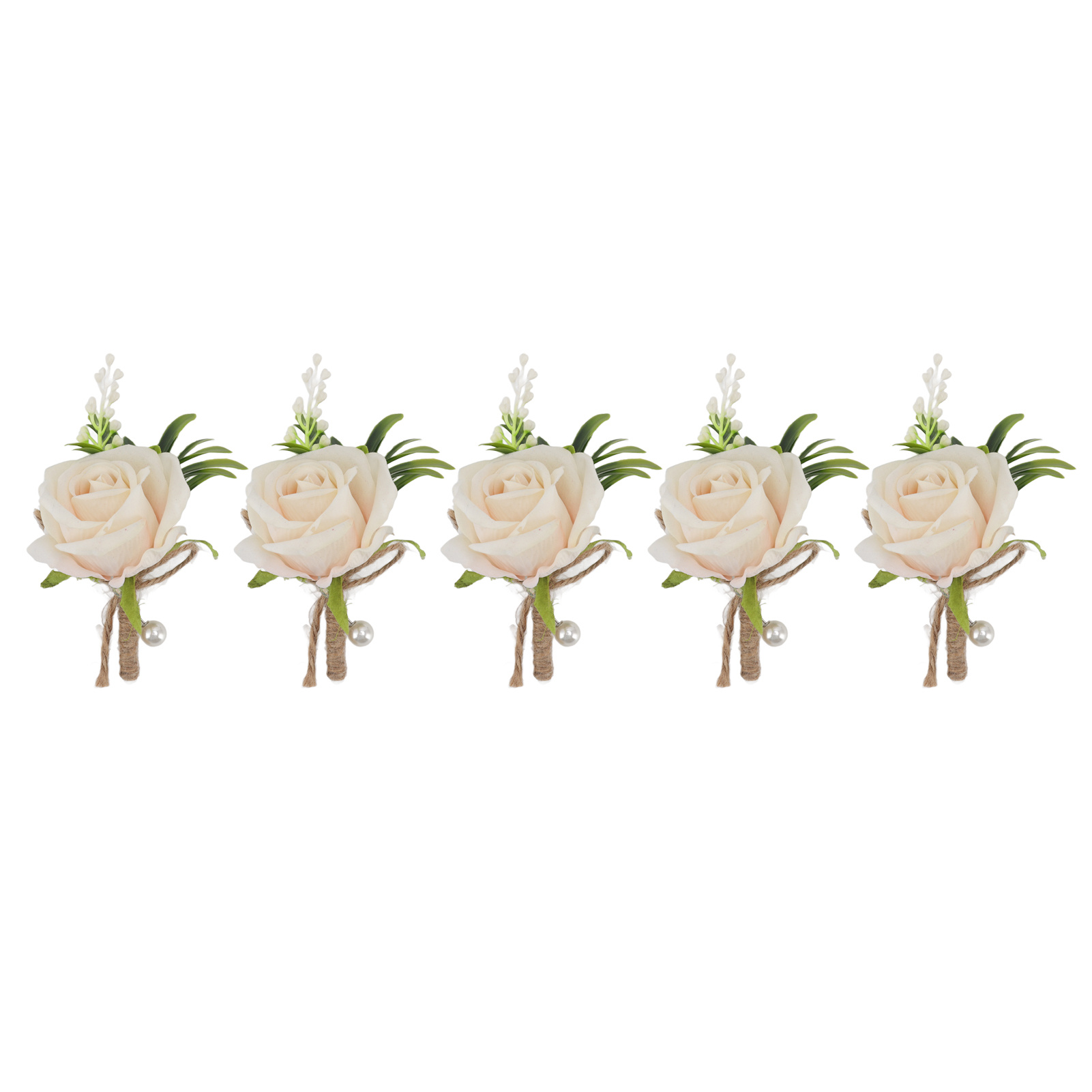 5 Stück künstliche Ansteckblume für Hochzeit
