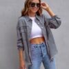 Mode zerrissene Hemdjacke weibliche Herbst und Frühling Casual Tops Damenbekleidung
