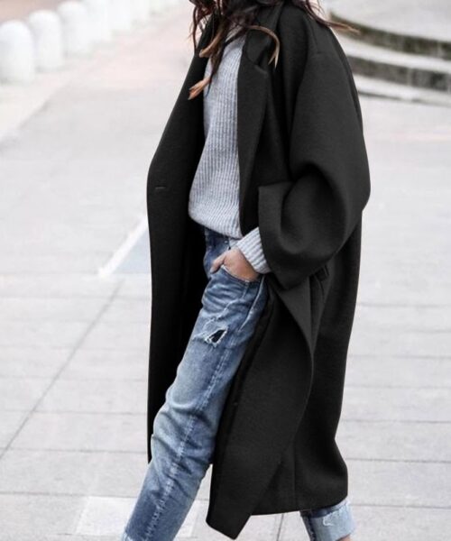 Lässige lange Jacke mit Taschen