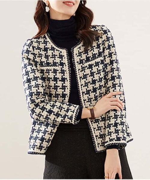 Kleine Duftjacke mit Hahnentrittmuster