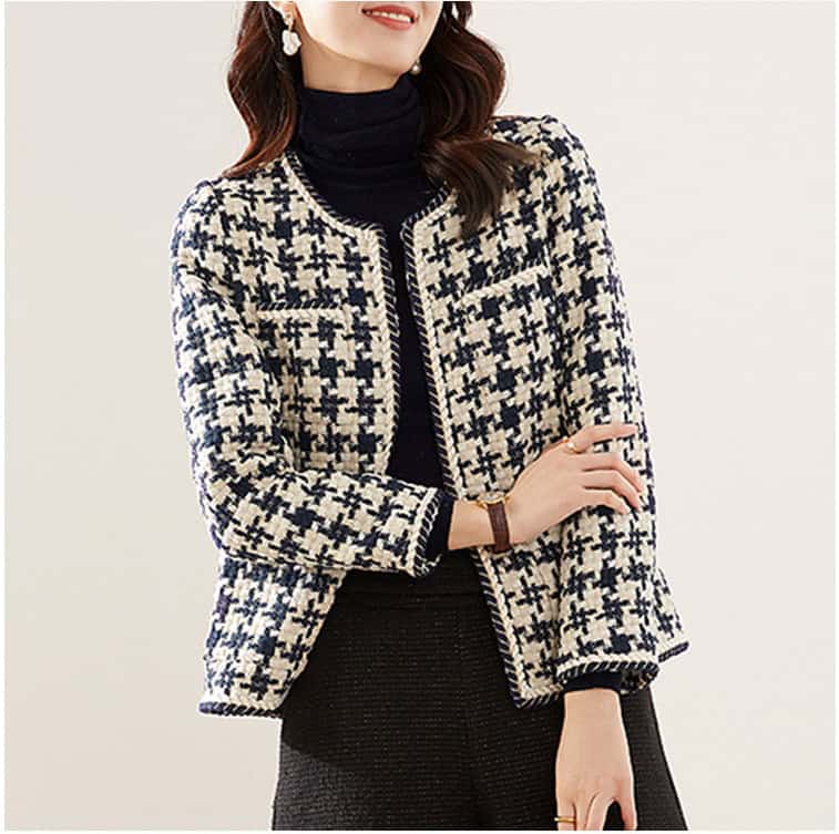 Kleine Duftjacke mit Hahnentrittmuster