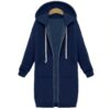 Langärmliger Winterpullover mit Kapuze für Damen