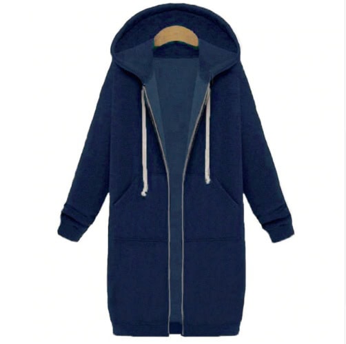 Langärmliger Winterpullover mit Kapuze für Damen