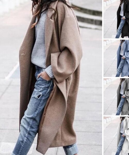 Lässige lange Jacke mit Taschen