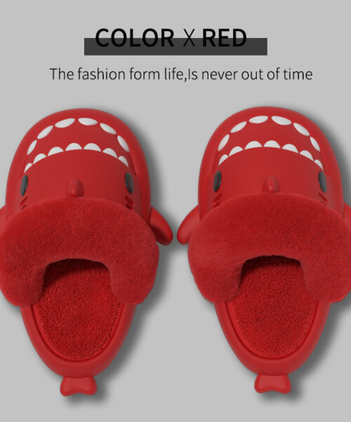 Winter Shark Hausschuhe Abnehmbare warme Fuzzy Hausschuhe Schlafzimmer Hausschuhe Frauen