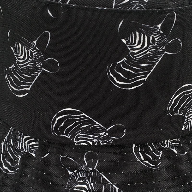 Neue Art weiblicher Frühlings- und Sommerhut mit Zebrakopf-Druck-Fischerhut