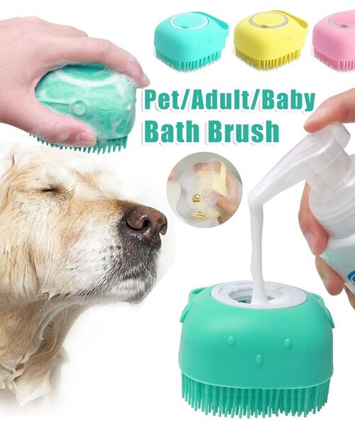 Silikon Hund Bad Massage Handschuhe Pinsel Haustier Katze Bad Reinigung Werkzeug Kamm Bürste Für Hund Kann Shampoo Gießen Hundepflege liefert