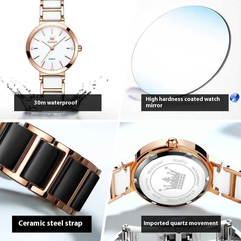 Modische wasserdichte Damen-Quarz-High-End-Uhr