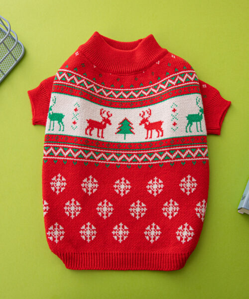 Weihnachtsbaum-Elch-Weihnachtshundepullover