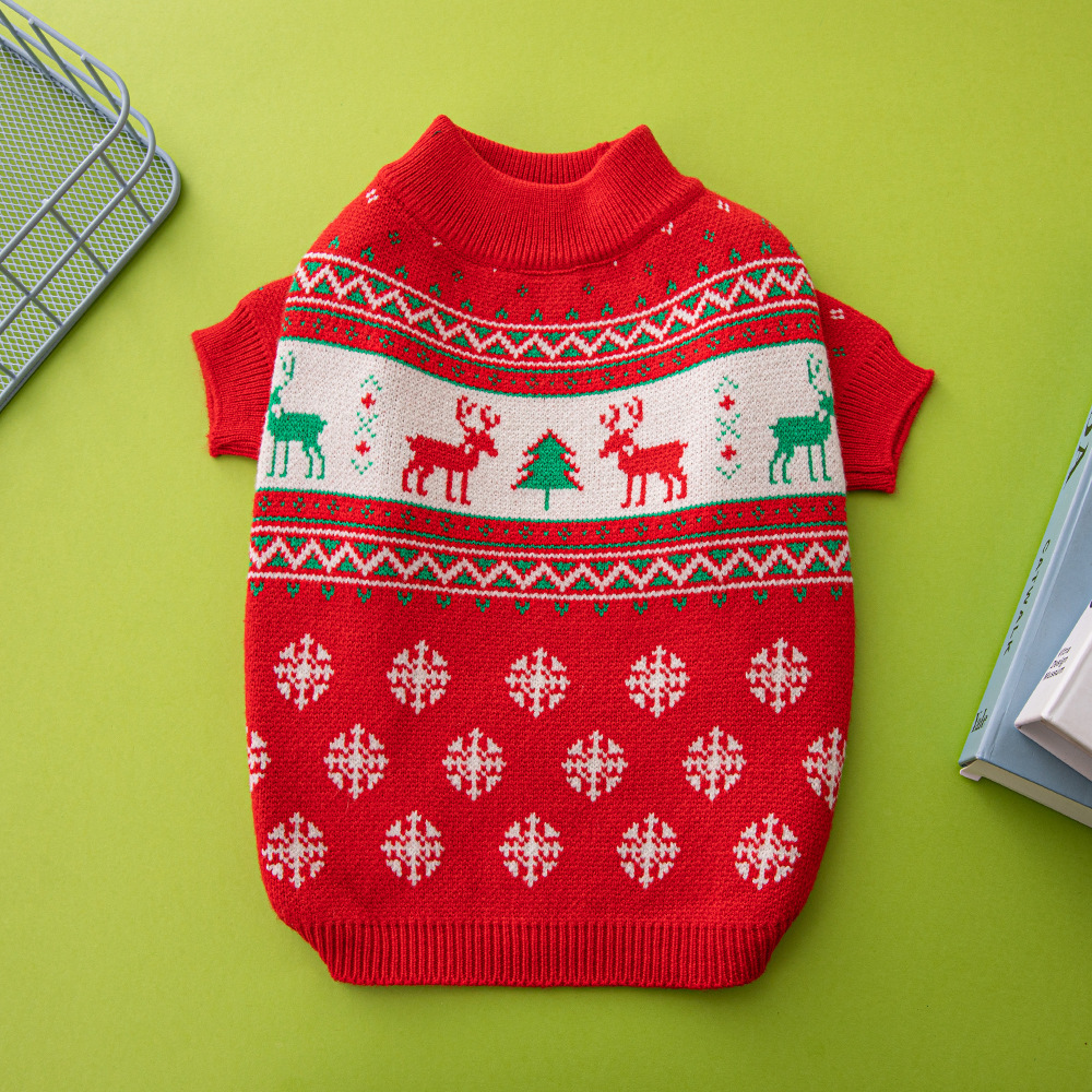 Weihnachtsbaum-Elch-Weihnachtshundepullover