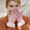Warme Skihandschuhe aus Wildleder für Damen im Herbst und Winter