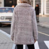 Lässige lockere Strickjacke mit Baumwollpolsterung für Damen