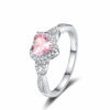 Sterlingsilber-Herz-Diamant-Ring mit geschlossenem Mund