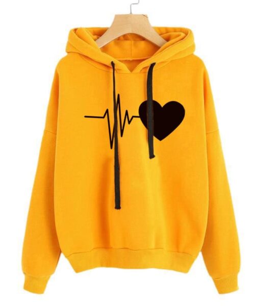 Herz Print Streetwear Hoodies Frauen Sweatshirt Frühling Herbst Langarm Hoodie Kleidung