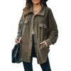 Neues Revers-Cardigan-Jackenhemd mit Fleece-Rüschen