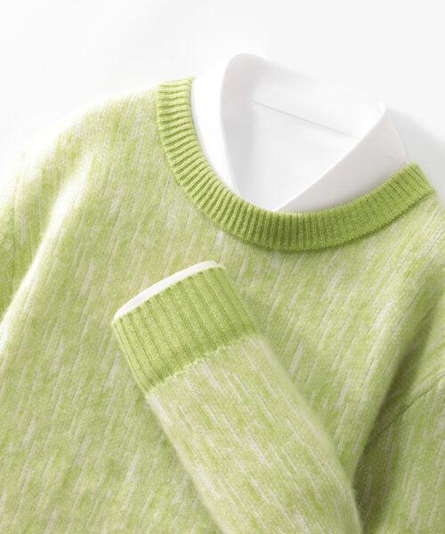 Siebennadeliger dicker Wollpullover mit Rundhalsausschnitt für Herren