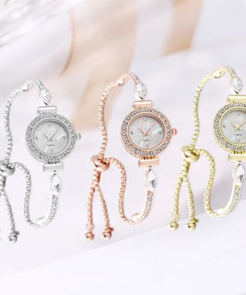 Dekorative ausziehbare Armbanduhr mit Diamantzifferblatt