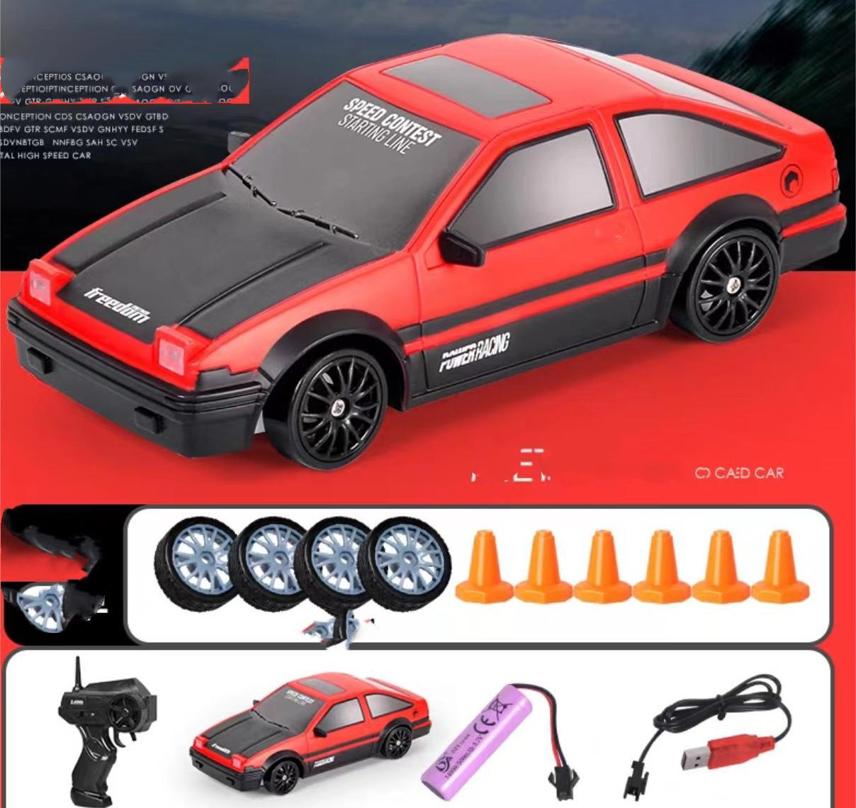 RC Drift Car 4WD Fernbedienung Spielzeug GTR AE86 Racing Geschenk