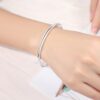 Glänzendes Armband aus reinem Silber 9999 mit rundem Stab für Damen