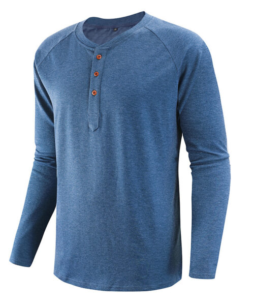 Plus Size Herrenbekleidung Henley Shirt Herren Langarm