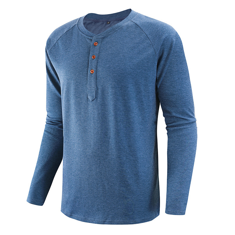 Plus Size Herrenbekleidung Henley Shirt Herren Langarm