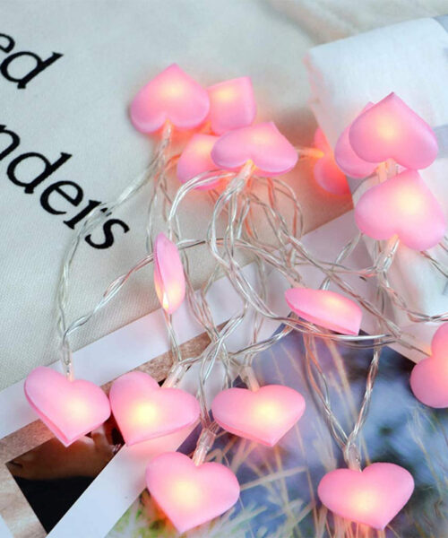 Liebes-Lichterkette aus Stoff