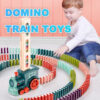 Elektrisches Domino-Zugspielzeug mit Bausteinen