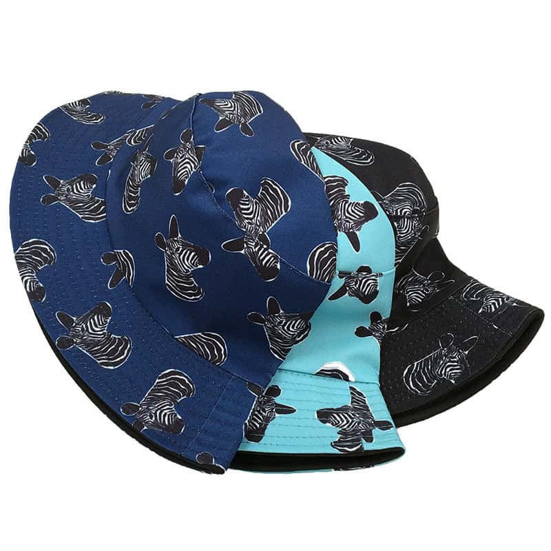 Neue Art weiblicher Frühlings- und Sommerhut mit Zebrakopf-Druck-Fischerhut